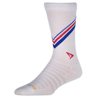 Hyper Thin Running - Crew - White w Red Blue Stripes